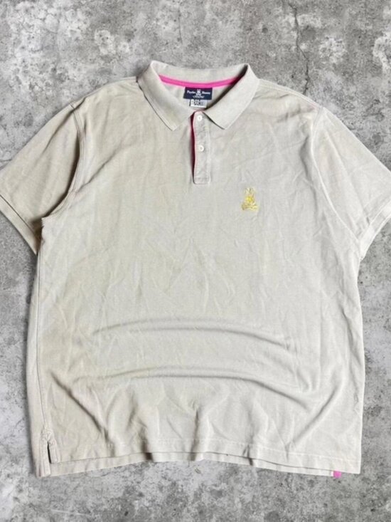 Other - Psycho Bunny Piqué Polo Men's Gray Polo Shirt Size 2XL Mother of pearl buttons
